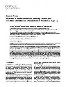 Responses of Seed Germination, Seedling Growth, and Seed Yield ...