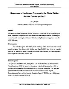 Responses of the Korean Economy to the Global Crisis: Another ...