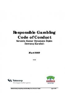 Responsible Gambling Code of Conduct