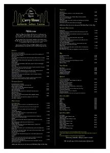 restaurant menu - South Court Hotel