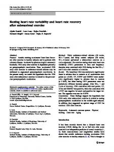 Resting heart rate variability and heart rate recovery after - Springer Link