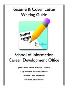 Resume & Cover Letter Writing Guide School of Information Career ...