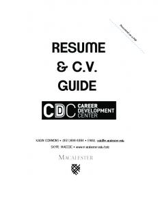 RESUME & C.V. GUIDE