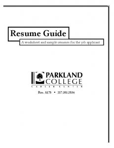 Resume worksheet