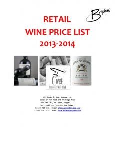 RETAIL WINE PRICE LIST 2013-2014 - Antigua Nice Ltd.
