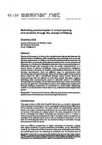 Rethinking communication in virtual learning environments through