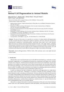 Retinal Cell Degeneration in Animal Models - Semantic Scholar