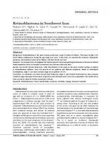 Retinoblastoma in Southwest Iran - Iranian Journal of Blood and Cancer