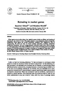 Retrading in market games - Science Direct