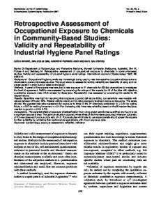 Retrospective Assessment of Occupational Exposure to ... - CiteSeerX