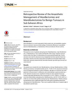 Retrospective Review of the Anaesthetic ... - Semantic Scholar