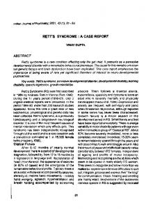 rett's syndrome : a case report