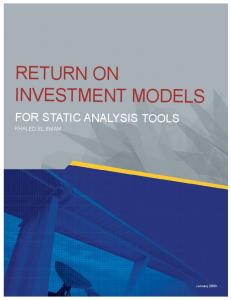 return on investment models - CiteSeerX