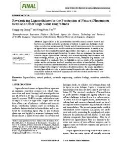 Revalorizing Lignocellulose for the Production of ...