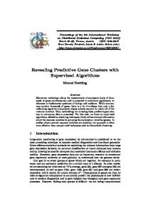 Revealing Predictive Gene Clusters with ... - Semantic Scholar