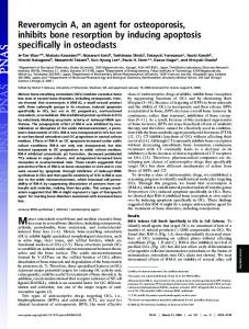 Reveromycin A, an agent for osteoporosis, inhibits bone resorption by ...