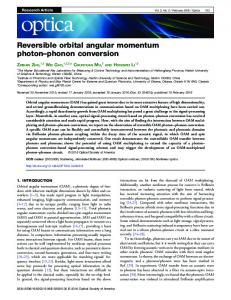 Reversible orbital angular momentum photon ... - OSA Publishing