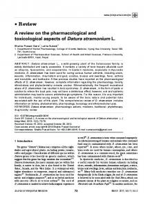 Review A review on the pharmacological and toxicological aspects of ...