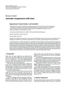 Review Article Auricular Acupuncture with Laser - ScienceOpen