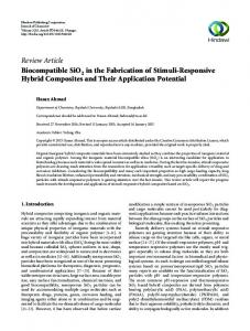 Review Article Biocompatible SiO in the Fabrication