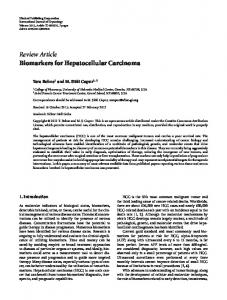 Review Article Biomarkers for Hepatocellular ... - BioMedSearch