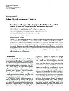 Review Article Spinal Chondrosarcoma: A Review - BioMedSearch