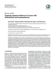 Review Article Targeting Apoptosis Pathways in Cancer with ...