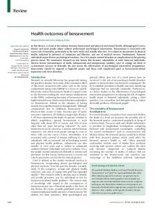 Review Health outcomes of bereavement