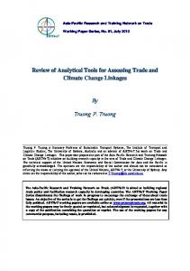 Review of Analytical Tools for Assessing Trade and Climate Change ...