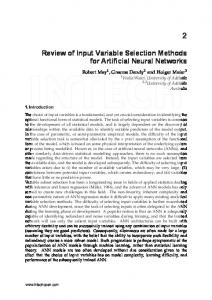 Review of Input Variable Selection Methods for Artificial Neural Networks