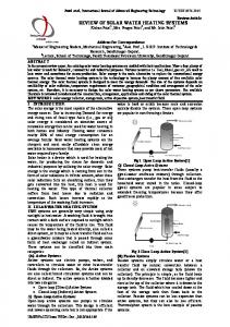 review of solar water heating systems - Technical Journals Online