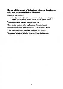 Review of the impact of technology-enhanced learning on ... - CiteSeerX