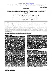 Review on Ethnomedicinal Plants of Odisha for the ... - Impact Factor