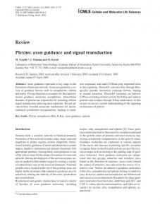 Review Plexins: axon guidance and signal transduction - Springer Link