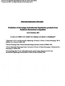 Revised ESI for Prediction of microalgae hydrothermal liquefaction ...