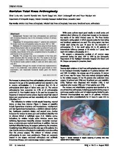 Revision Total Knee Arthroplasty