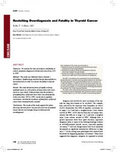 Revisiting Overdiagnosis and Fatality in Thyroid Cancer