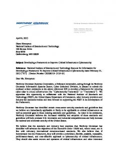 RFI Letter - Northrop Grumman