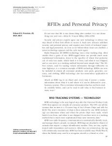 RFIDs and Personal Privacy