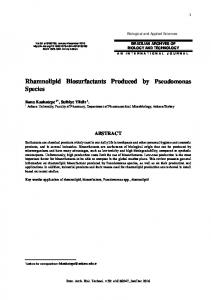 Rhamnolipid Biosurfactants Produced by Pseudomonas Species