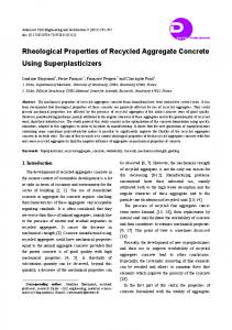 Rheological Properties of Recycled Aggregate Concrete Using ...
