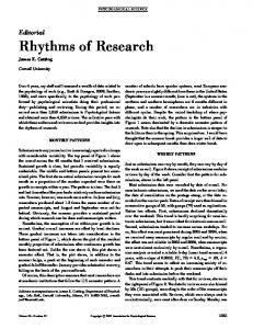 Rhythms of Research - CiteSeerX