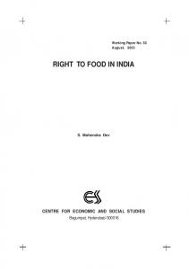 RIGHT TO FOOD IN INDIA