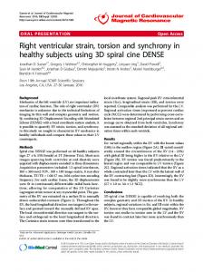 Right ventricular strain, torsion and synchrony in ... - Springer Link