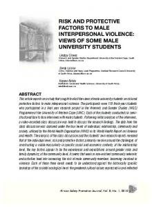 risk and protective factors to male interpersonal violence - CiteSeerX