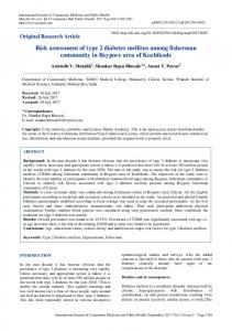 Risk assessment of type 2 diabetes mellitus among fisherman ...