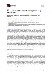 Risk Assessment Uncertainties in Cybersecurity Investments - MDPI