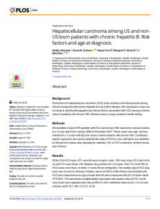 Risk factors and age at diagnosis - PLOS