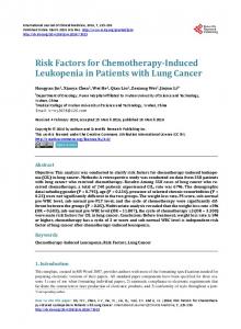 Risk Factors for Chemotherapy-Induced Leukopenia in Patients with ...