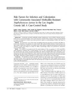 Risk Factors for Infection and Colonization with ... - Semantic Scholar